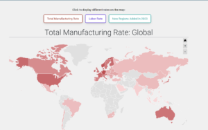 Analyze labor and manufacturing rates for 87 geographic areas with our Regional Data Library map